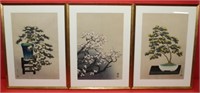 3 Japanese Hand colored Woodblock Prints