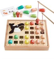 Wooden Magnetic Fishing Game for Toddlers