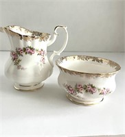 Royal Albert Dimity Rose Creamer/Sugar Bowl Set