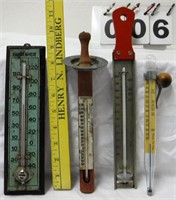 4 Various Vintage Thermometers