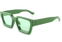 Retro 90s style green sunglasses for men and women