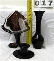 2 Pieces Black Amethyst-Jack In Pulpit Vase
