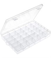 OUTUXED 36 Grids Clear Plastic Organizer Box