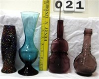 Bitters & Violin Bottle-Blue & Amethyst Vases