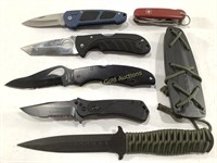 (4) Folding Pocket Knives, Swiss Army Knife