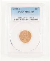 PCGS GRADED 2003-D LINCOLN HEAD PENNY MS65RD