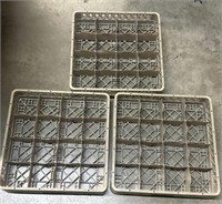 (3) Glass Rack 16 Compartments