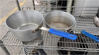 LOT OF 2 PCS COOKING POTS 9.75" AND 10.75"