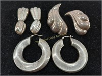 (3) Pairs Marked Sterling Silver Earrings