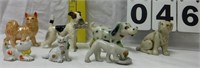 7 Vintage Small Ceramic Dog Figurines