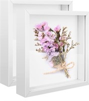 New 8x8 White Shadow Box Frame Display Case (2