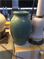 Green clay vase
