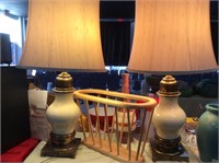 Pair of ivory porcelain lamps