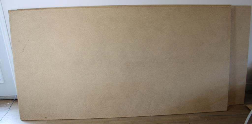FIVE 4'X8'  SHEETS OF 3/4" PARTICLE BOARD