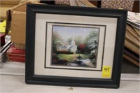 Thomas Kinkade "Home Town Chapel" framed