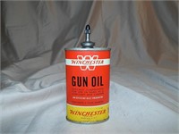 Vintage Red Yellow Tin Can of Winchester Gun Oil