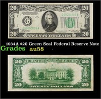 1934A $20 Green Seal Federal Reserve Note Grades C