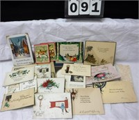 Vintage Christmas Cards-Paper Picture Mats-Frames