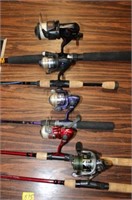 5pc Rod & Reels; Shakespeare Conquest Rod &