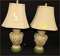 Pair of 26" Lamps w/ ceramic cherubs