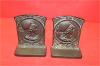 Pair Art Noveau Bronze Bookends 4.5" tall