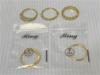 Funeia Jewelry gold toned rings 5 count size 7