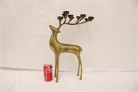 20" Brass Reindeer Candelabra