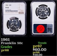 Proof NGC 1961 Franklin Half Dollar 50c Graded pr6