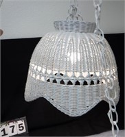 White Wicker Hanging Lamp / Light