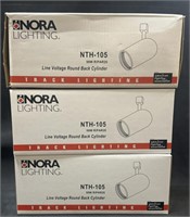 (3) NORA LIGHTING NTH-105 Black Line Voltage