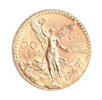 1947 Mexico 50 Peso Gold Coin