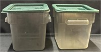 (2) Carlisle 4 qt Square Food Storage Containers