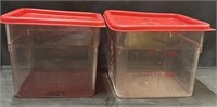 (2) Cambro SFC6  Red Square Lid for 6QT Containers