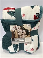 Holiday plush Sherpa Throw blanket 60x70"