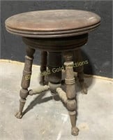 Antique Ball & Claw Swivel Piano Chair