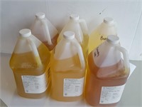 jugs of assorted flavour syrups