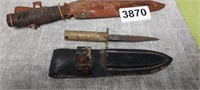 (2) RUSTY KNIVES WITH SHEATHS