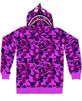 Purple boys shark hoodie size XL