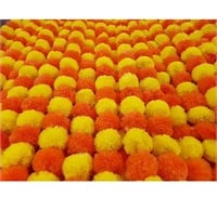 4 packs artificial marigold floral strands for