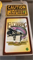 2 METAL FLY FISHING SIGNS