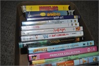 lot of childrens movie dvd's and vhs movies