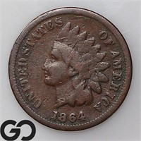 1864 Indian Head Cent, L on Ribbon VG+ Bid: 80