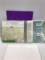 2024 Calendar,Day planner, Purple folder, 1x2