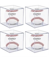 4 Pack Baseball Display Case, UV Protected Acrylic