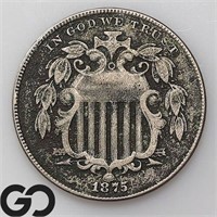 1875 Shield Nickel, Fine Bid: 80