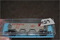 N scale model train Burlington Hopper car