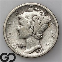 1921 Mercury Dime, Key Date, VG Bid: 65