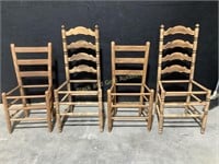 (4) Unfinished Wood Ladderback Chairs