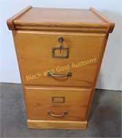 2 Drawer Wooden Filing Cabinet