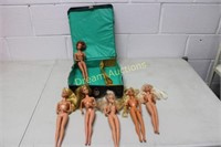 9 Barbies in Case - Case needs attention